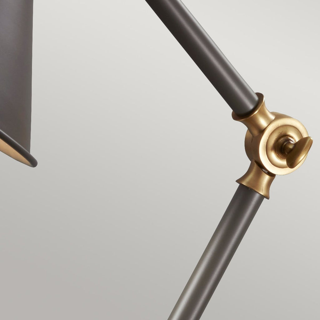 Elstead Provence Mini Table Lamp in Dark Grey and Aged Brass