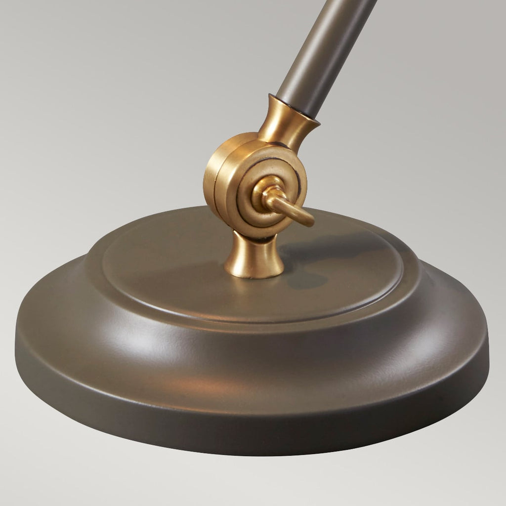 Elstead Provence Mini Table Lamp in Dark Grey and Aged Brass