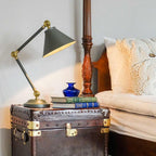 Elstead Provence Mini Table Lamp in Dark Grey and Aged Brass