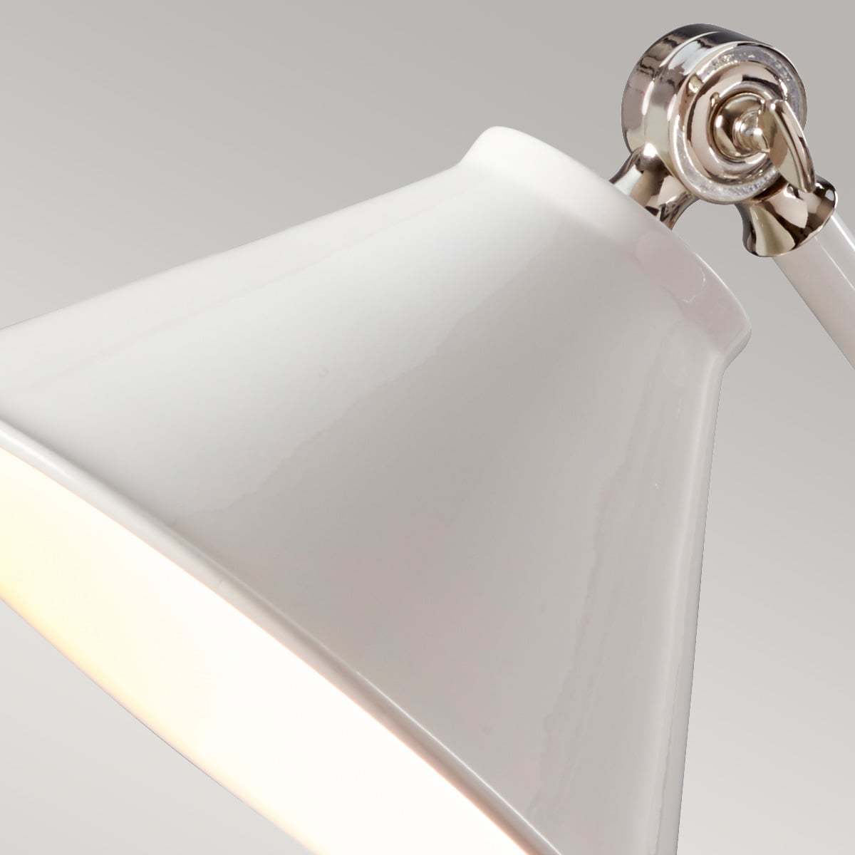 Elstead Provence Mini Table Lamp in White and Polished Nickel