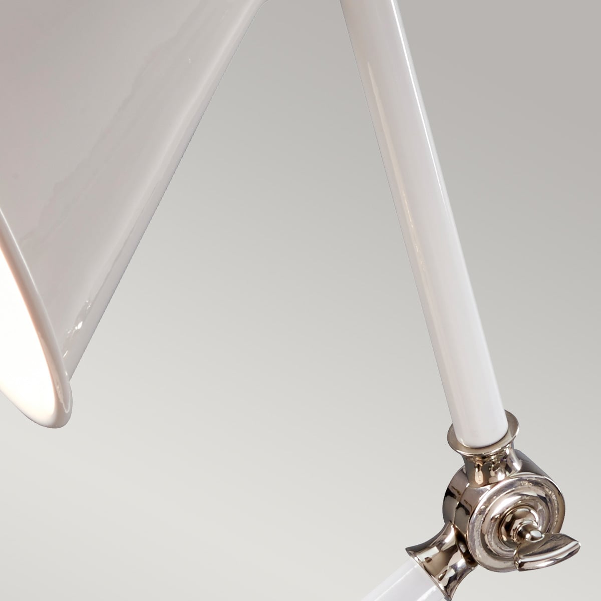 Elstead Provence Mini Table Lamp in White and Polished Nickel