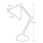 Elstead Provence Mini Table Lamp in White and Polished Nickel - dimensions