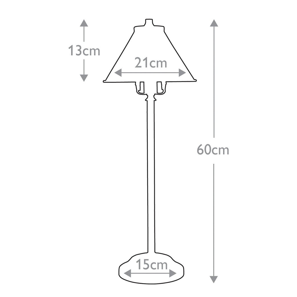 Elstead Provence Table Lamp in Aged Brass - dimensions