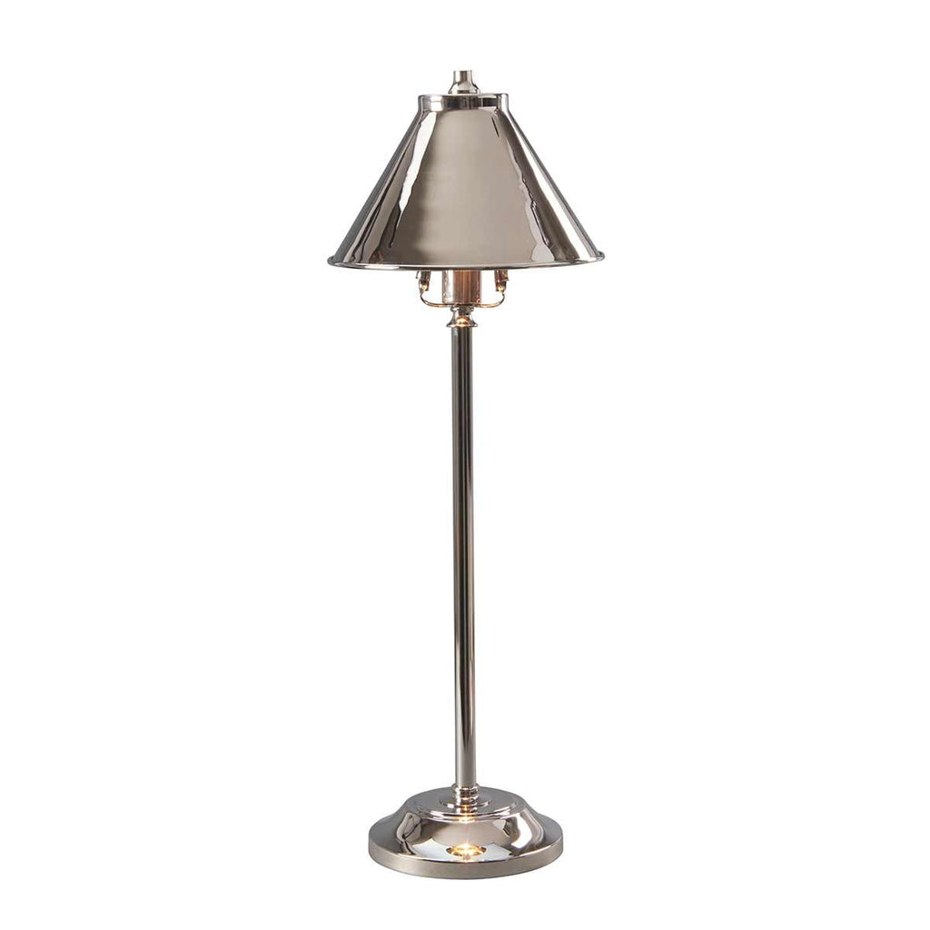 Elstead Provence 1 Light Table Lamp in Polished Nickel