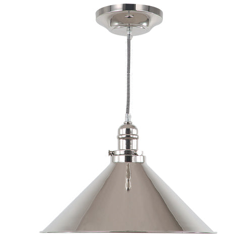Elstead Provence 1 Light Pendant Light in Polished Nickel