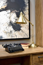 Elstead Provence Desk Lamp in Aged Brass