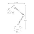 Elstead Provence Desk Lamp in Aged Brass - dimensions