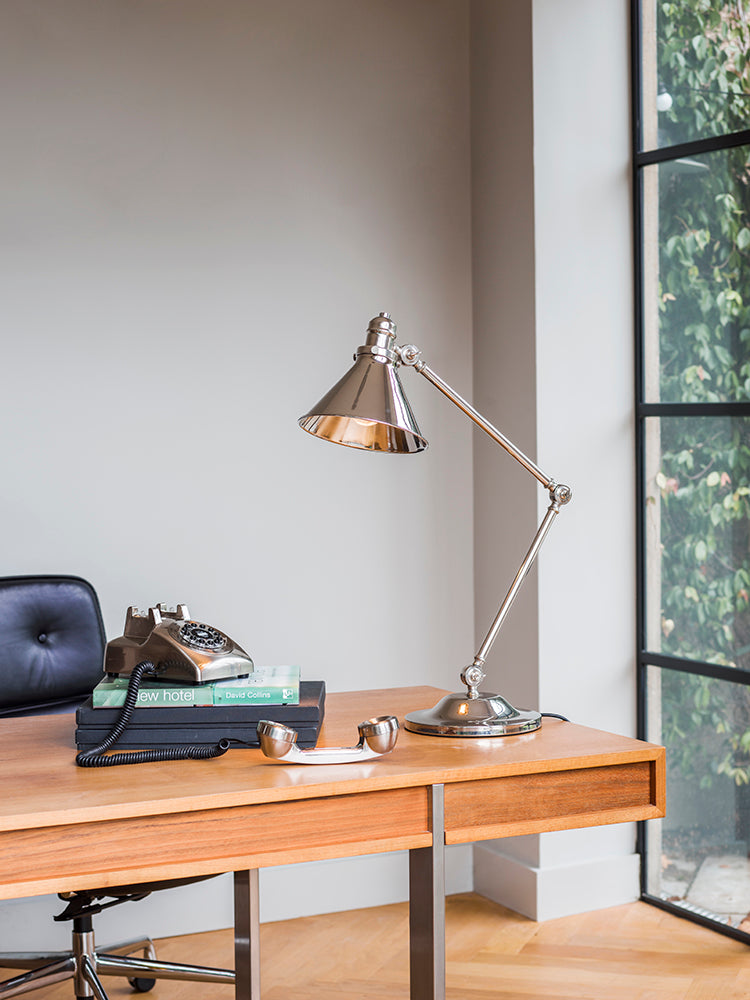 Elstead Provence Desk Lamp in Polished Nickel
