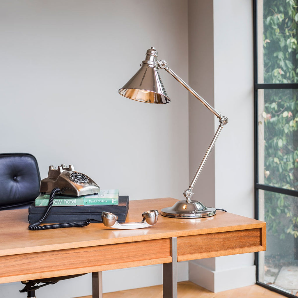 Elstead Provence Desk Lamp in Polished Nickel