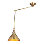Elstead Provence 1 Light Adjustable Pendant Light/Wall Light in Aged Brass
