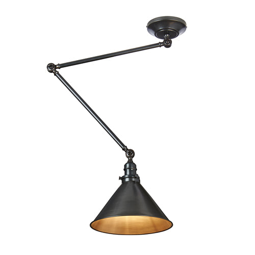 Elstead Provence 1 Light Adjustable Pendant/Wall Light in Old Bronze