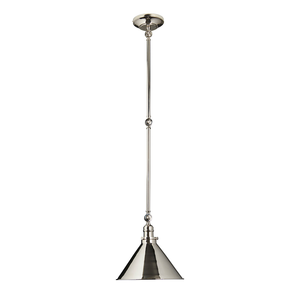 Elstead Provence 1 Light Adjustable Pendant/Wall Light in Polished Nickel