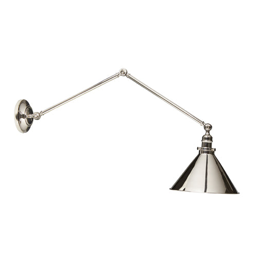 Elstead Provence 1 Light Adjustable Pendant/Wall Light in Polished Nickel