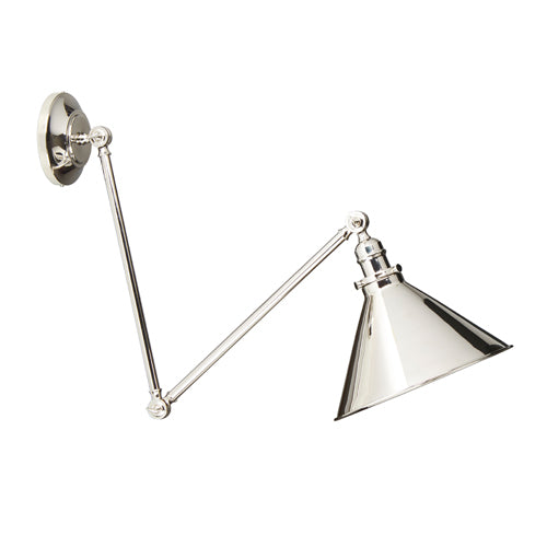 Elstead Provence 1 Light Adjustable Pendant/Wall Light in Polished Nickel