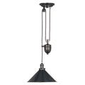 Elstead Provence 1 Light Rise and Fall Pendant Light in Old Bronze