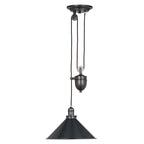 Elstead Provence 1 Light Rise and Fall Pendant Light in Old Bronze