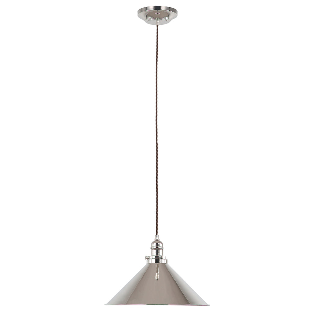 Elstead Provence 1 Light Pendant Light in Polished Nickel