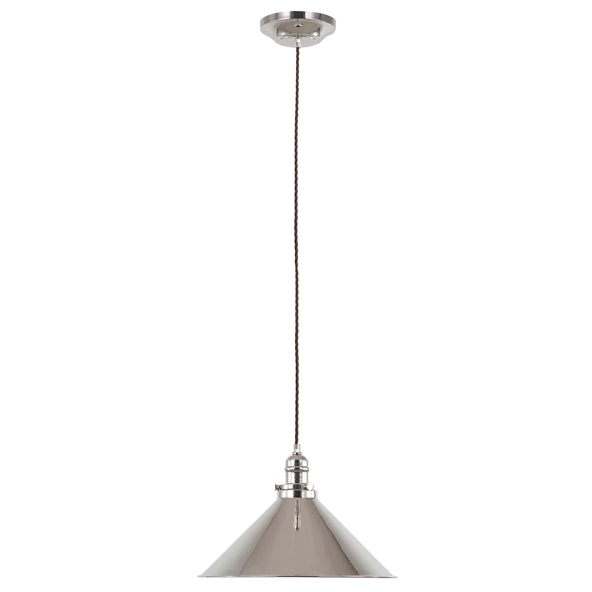 Elstead Provence 1 Light Pendant Light in Polished Nickel