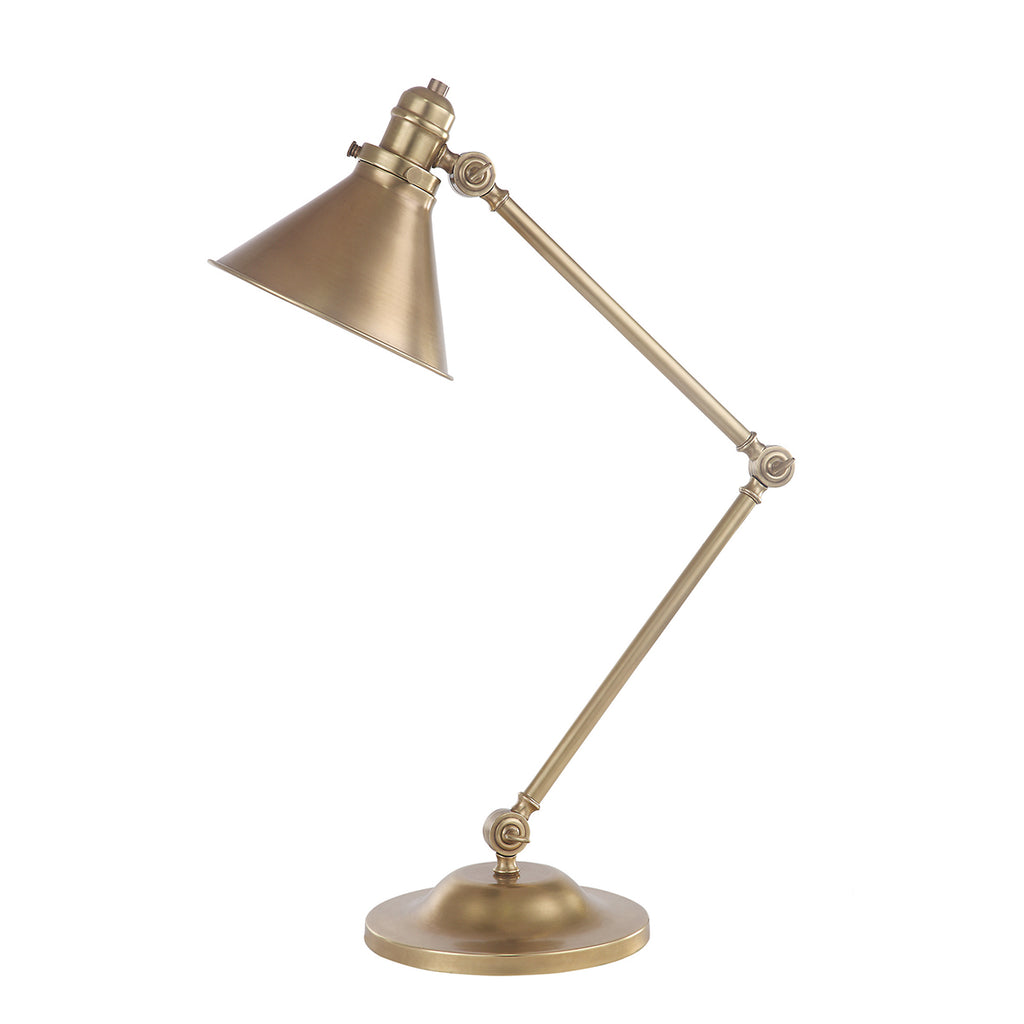 Elstead Provence Desk Lamp in Aged Brass