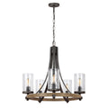 Quintiesse Angelo 5 Light Chandelier Distressed Weathered Oak Slate