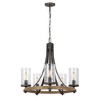Quintiesse Angelo 5 Light Chandelier Distressed Weathered Oak Slate
