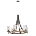Quintiesse Angelo 6 Light Chandelier Distressed Weathered Oak Slate