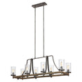 Quintiesse Angelo 8 Light Chandelier Distressed Weathered Oak Slate Grey