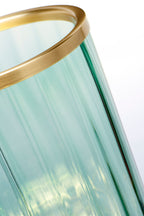Quintiesse Arno Table Lamp Aged Brass Green