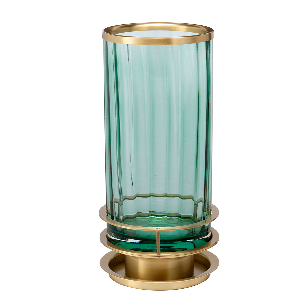 Quintiesse Arno Table Lamp Aged Brass Green