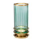Quintiesse Arno Table Lamp Aged Brass Green