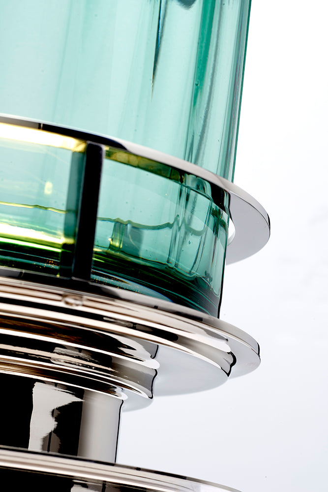 Quintiesse Arno Table Lamp Polished Nickel Green