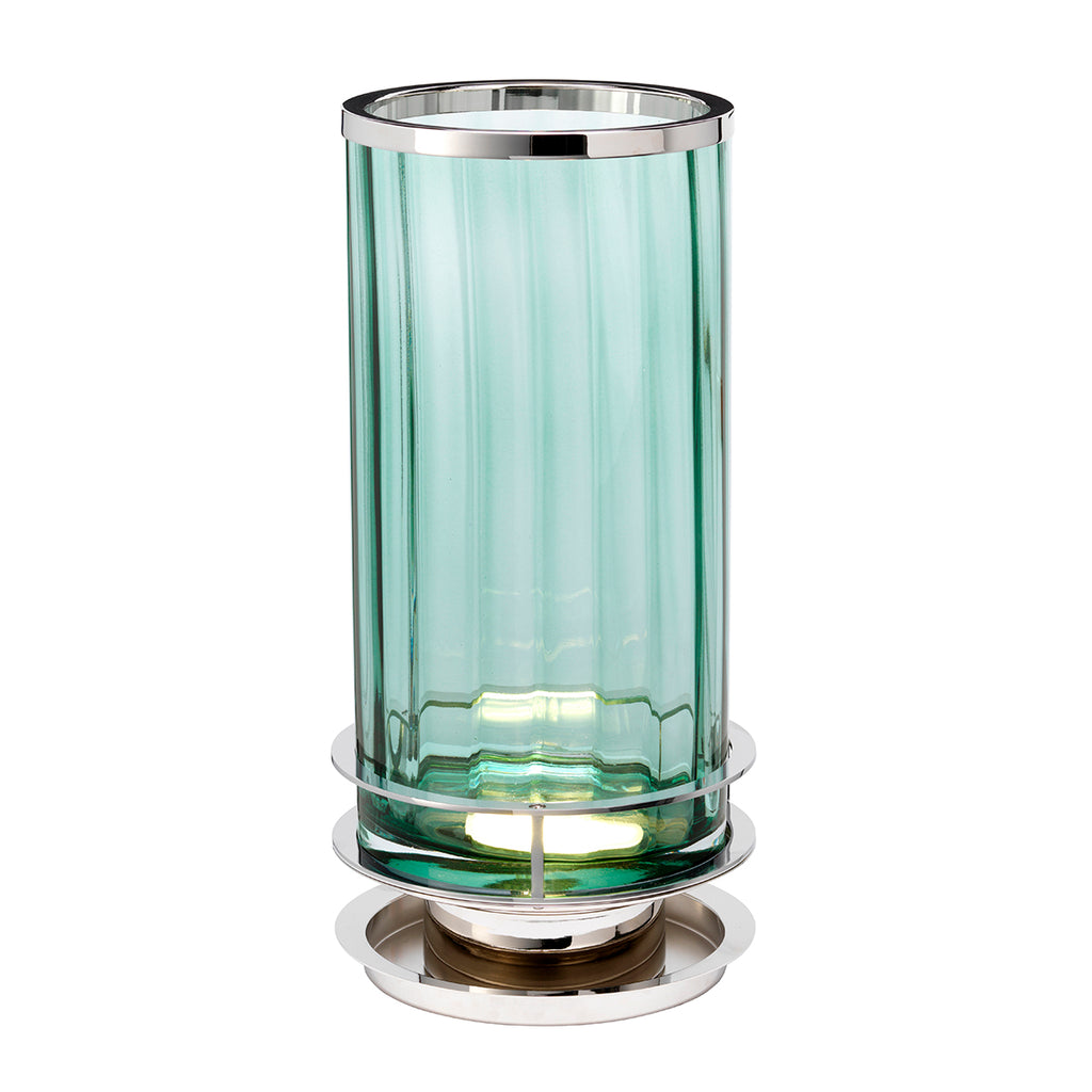 Quintiesse Arno Table Lamp Polished Nickel Green