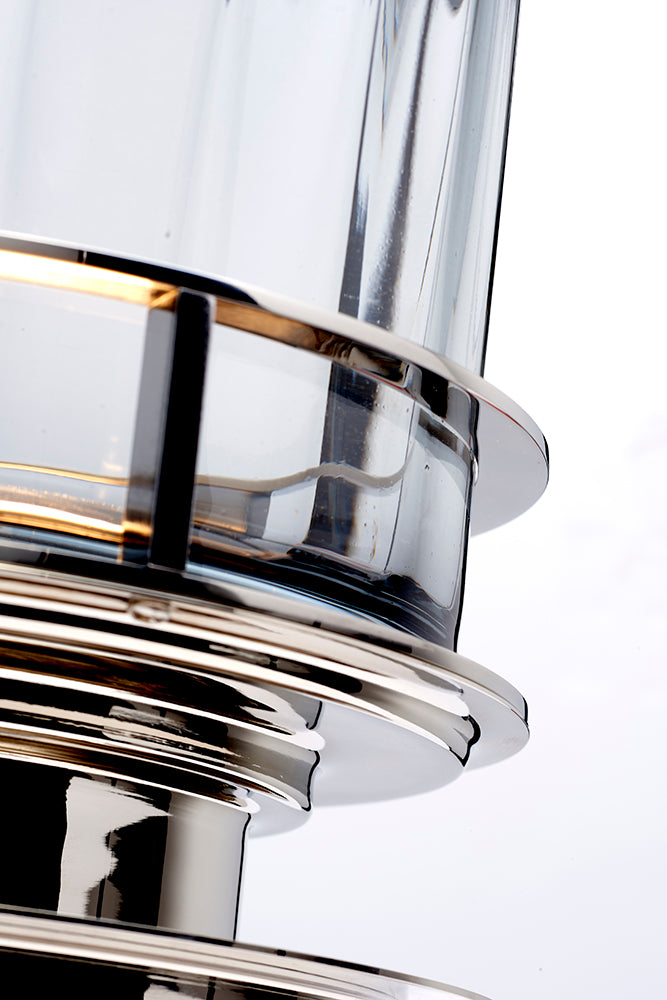 Quintiesse Arno Table Lamp Polished Nickel Smoked Glassware