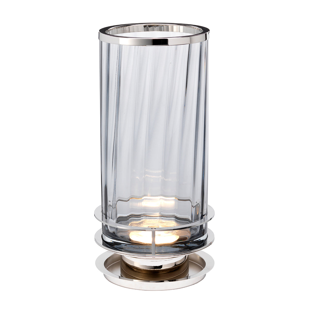 Quintiesse Arno Table Lamp Polished Nickel Smoked Glassware