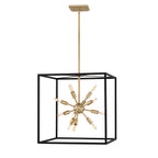 Quintiesse Aros 12 Light Pendant Light Black Warm Brass