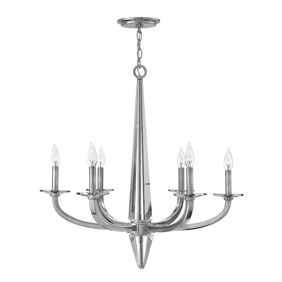 Quintiesse Ascher 6 Light Chandelier Polished Nickel