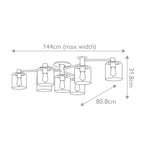 Quintiesse Axel 7 Light Semi-Flush in Heritage Brass
