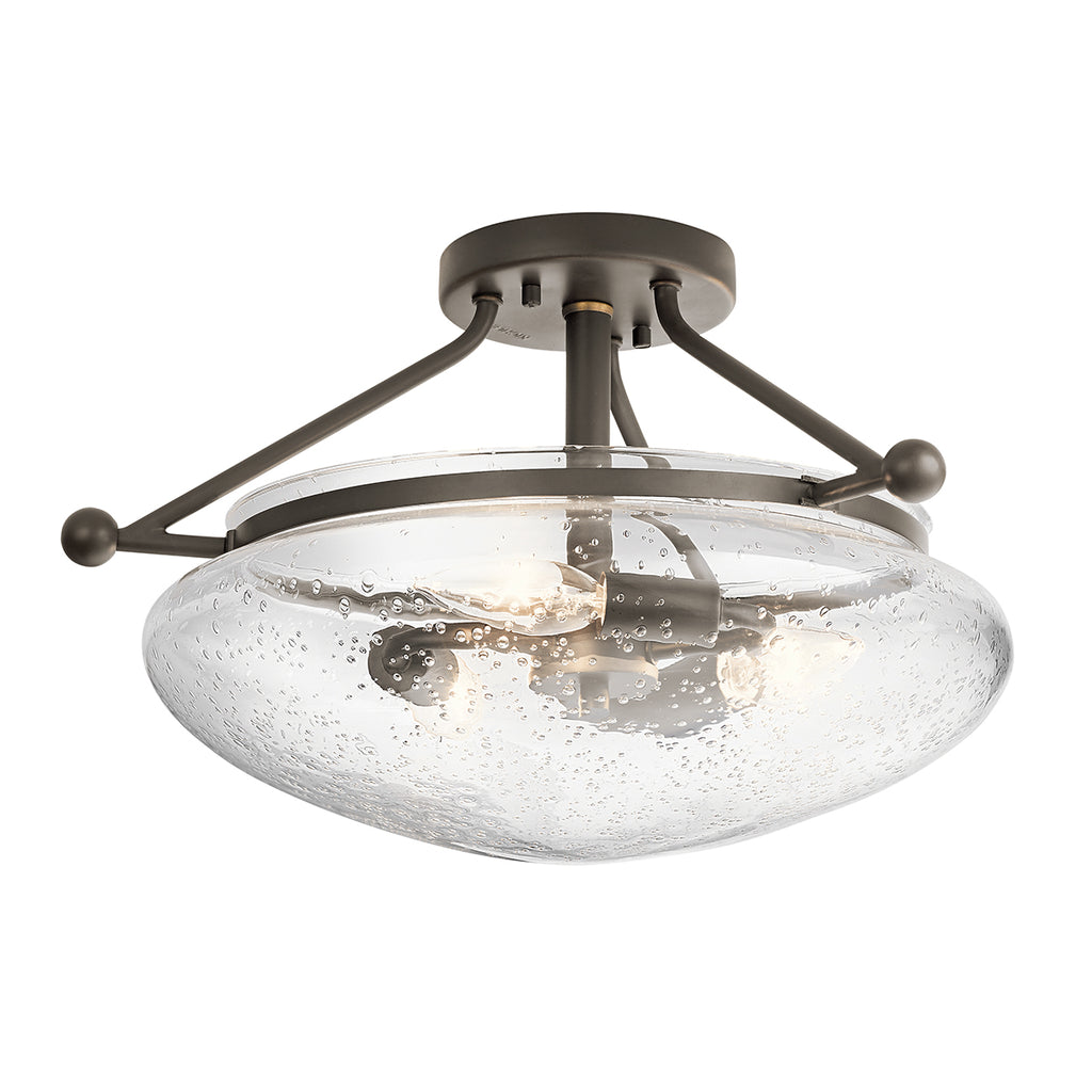 Quintiesse Belle 3 Light Semi Flush Ceiling Light Olde Bronze