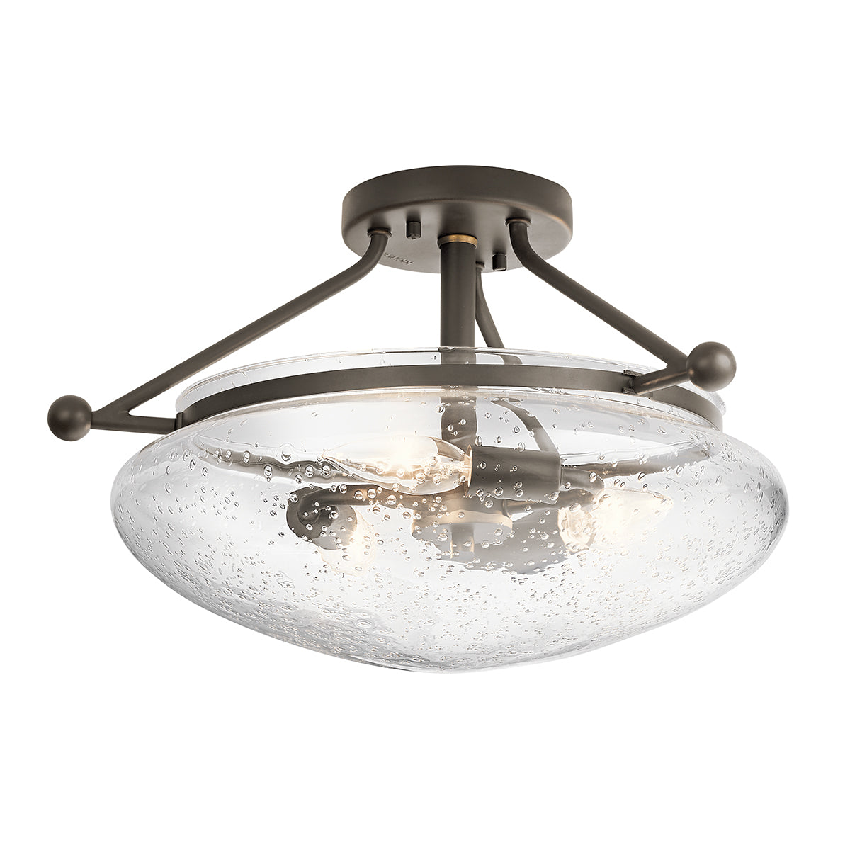Quintiesse Belle 3 Light Semi Flush Ceiling Light Olde Bronze