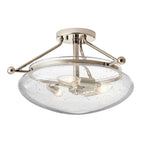 Quintiesse Belle 3 Light Semi Flush Ceiling Light Polished Nickel