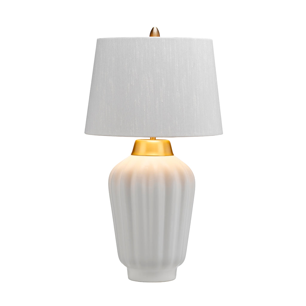 Quintiesse Bexley Table Lamp Brushed Brass White