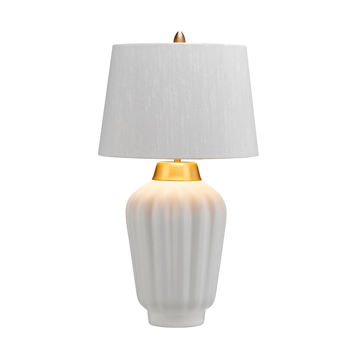 Quintiesse Bexley Table Lamp Brushed Brass White