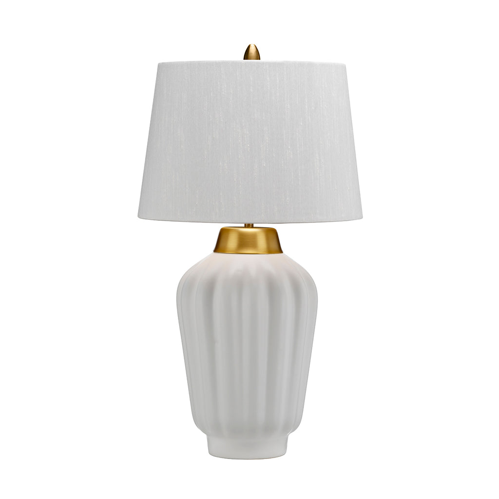 Quintiesse Bexley Table Lamp Brushed Brass White