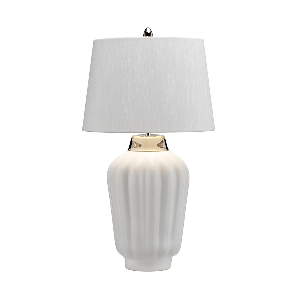 Quintiesse Bexley Table Lamp Polished Nickel White