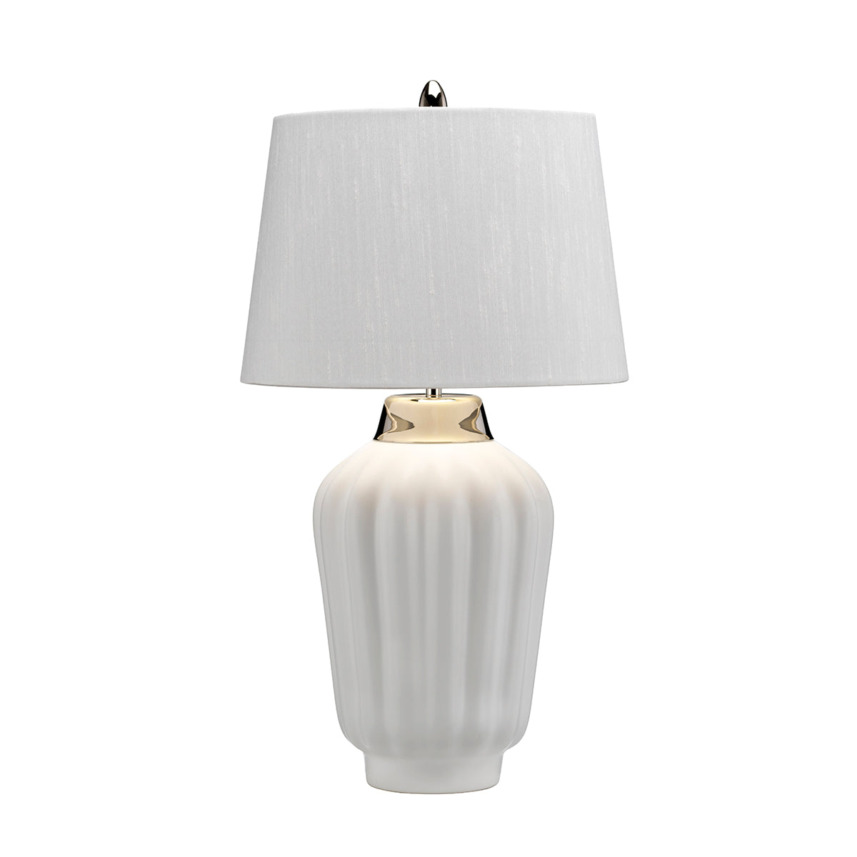 Quintiesse Bexley Table Lamp Polished Nickel White