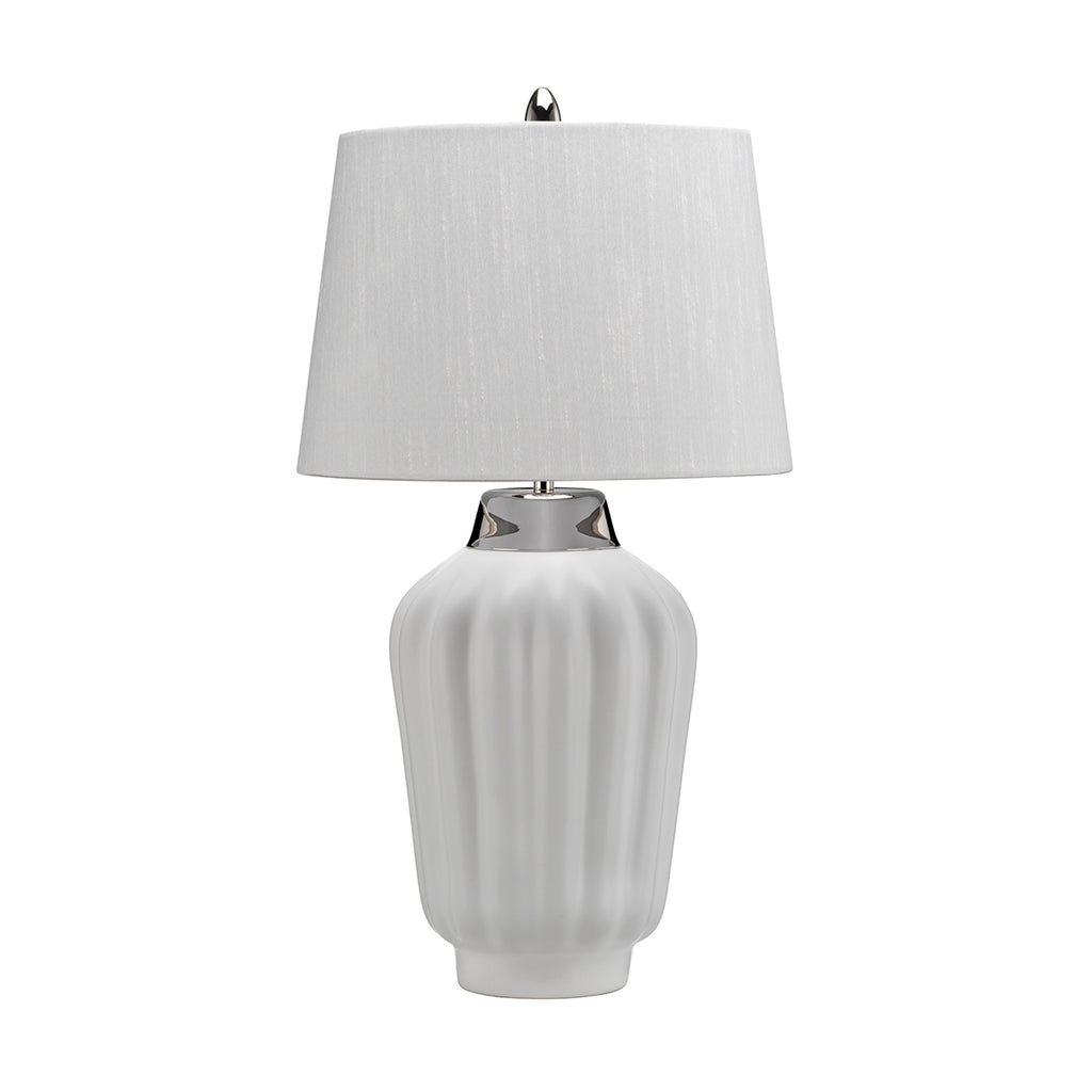 Quintiesse Bexley Table Lamp Polished Nickel White