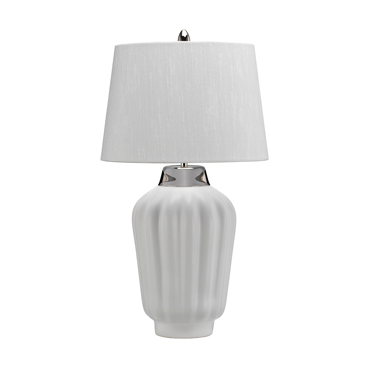 Quintiesse Bexley Table Lamp Polished Nickel White