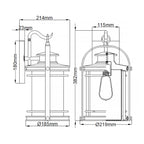 Quintiesse Booker Outdoor Medium Wall Lantern in Industrial Aluminium
