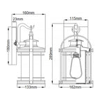 Quintiesse Booker Outdoor Small Wall Lantern in Industrial Aluminium