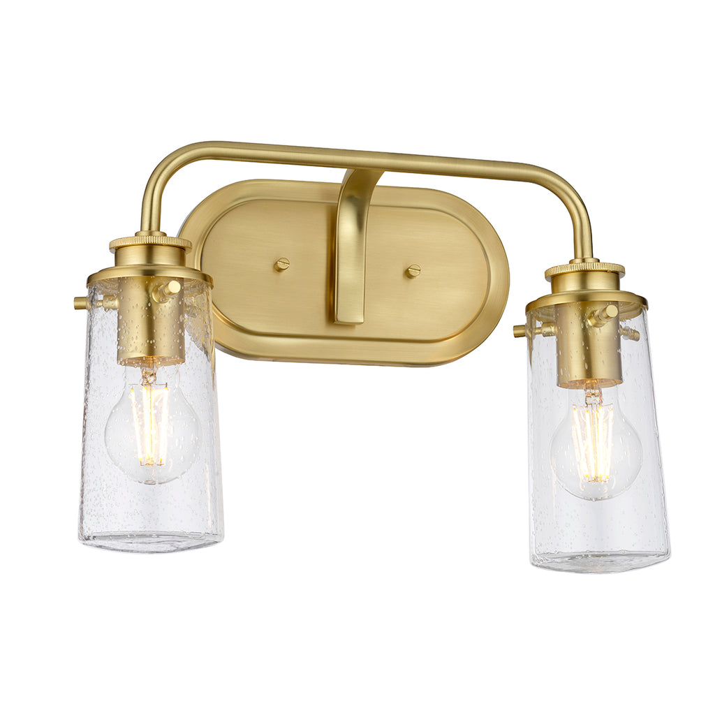 Quintiesse Braelyn 2 Light Wall Light Brushed Brass